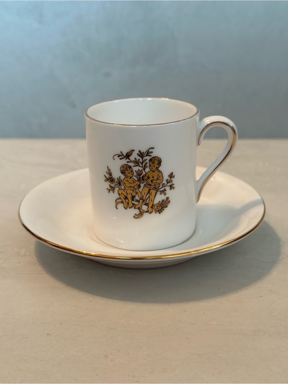 Vintage Tuscan/Royal Tuscan Zodiac Gemini Demitasse Cup & Saucer 2 1/4"T x 2"